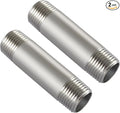 Beduan Stainless Steel Pipe Fittings, 1/4" NPT x 1/4" NPT Male Threaded, 4" Length Nipple Cast Pipe(Pack of 2)