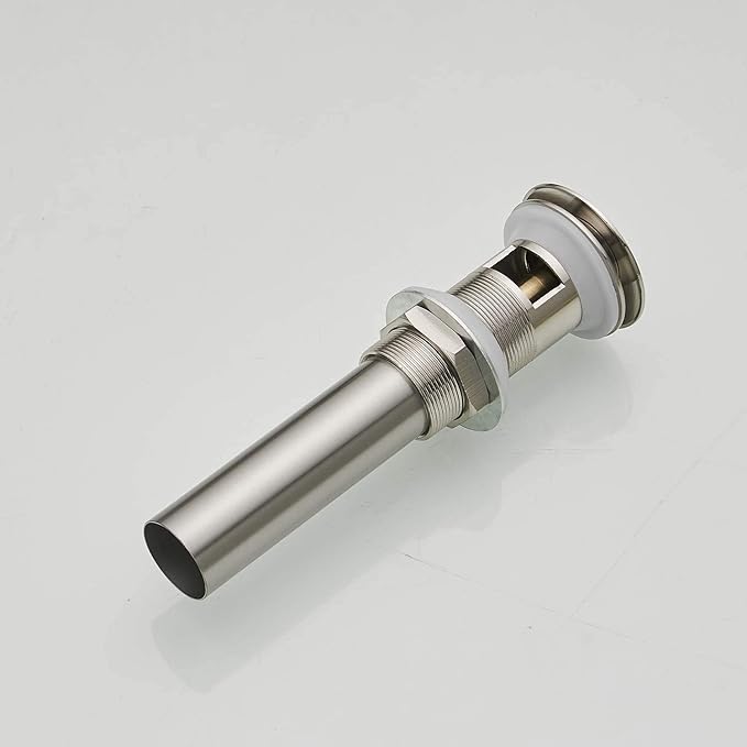 Bathroom Sink Drain Stopper Pop Up Drain for Sink Fits Standard Bathroom Sink Hole 1-1/2" to 1-3/4" Vanity Brushed Nickel with Overflow