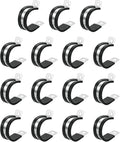 uxcell 1-1/4"(32mm) Cable Clamp, 304 Stainless Steel Rubber Cushioned Insulated R Shape Metal Clamp Tube Holder for Pipe Hose Wire Cord Installation 15Pcs