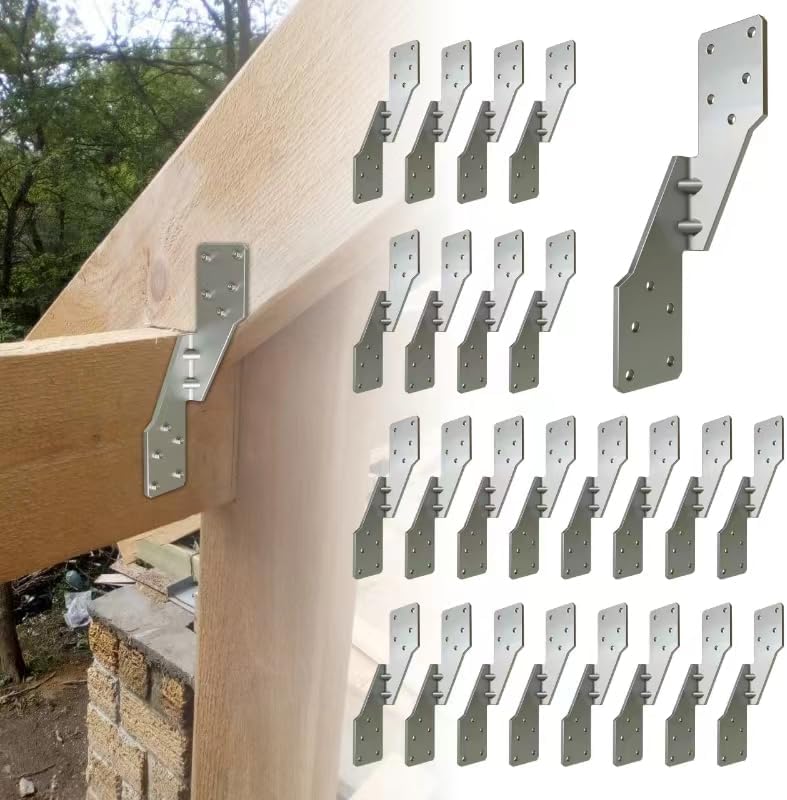 25Pcs Hurricane Straps Tie Brackets, H2.5A Right Tie 18-Gauge Galvanized Hurricane Tie 25ct Heavy Duty Hurricane Straps/Rafters Ties for Wood (25pcs Right Hurricane Ties)