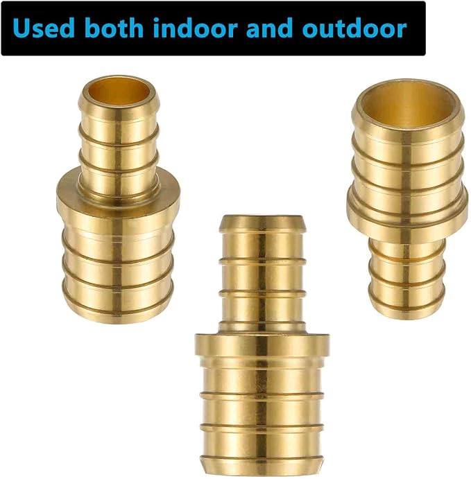 (10 Pack) Lidertik PEX Fittings 3/4 to 1/2 Reducer Adapter Brass Coupling LI-APXC1234(10 Pieces)