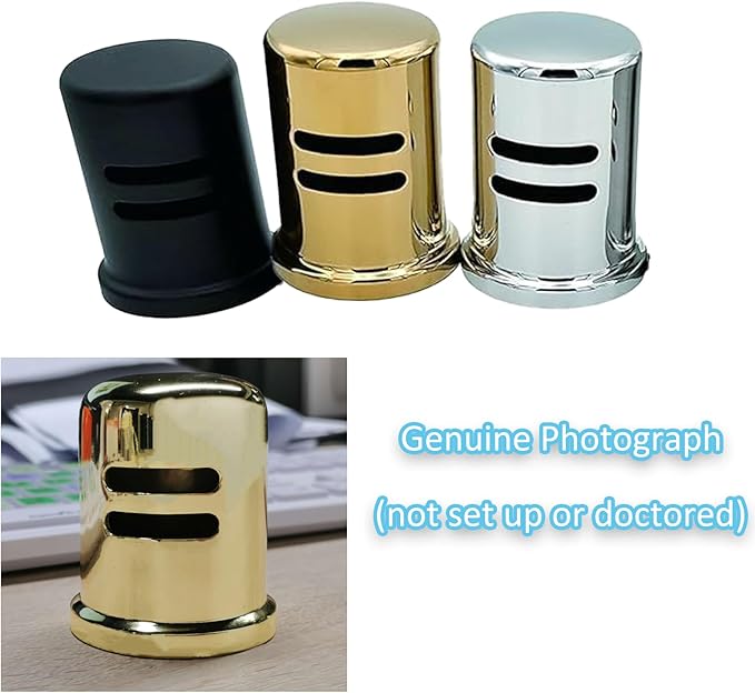 1-5/8" cap diameter 2-1/4 Dishwasher Solid Brass Air Gap Cap Only, Replacement for air gap dishwasher Air Gap Cover Fits Most Air Gap Bodies (Gold))