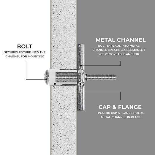 75-Pack 3/16"-24 Heavy Duty Quick Toggle Anchors with Bolts Set | for Drywall, Metal Studs, and Concrete Block | Holds 240+ Lbs. | 75 Toggles + 75 Bolts