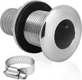 Thru Hull Fittings for Boats, Stainless Steel Yacht Through Hull Connecter with Straight Barb, Marine Barbed Hose Skin Fitting Drain for 3/4 inch I.D. Hose, 1 inch I.D. Hose