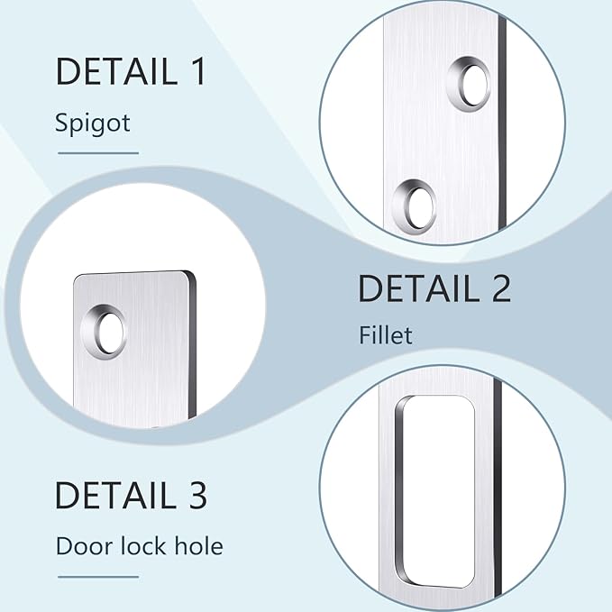 4 Pcs 6 Inch Door Strike Plate Security Latch Strike Stainless Steel Door Reinforcement Plate with Screws for Exterior Deadbolt Armor Heavy Duty Residential Use, Silver(Sliver)