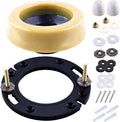 Toilet Flange Extra Thick with Toilet Wax Ring Replacement Kit, Include Wax Ring Bolts PVC Toilet Flange Repair Kit for 3" or 4" Pipes, Fit Toilet Install & Repair