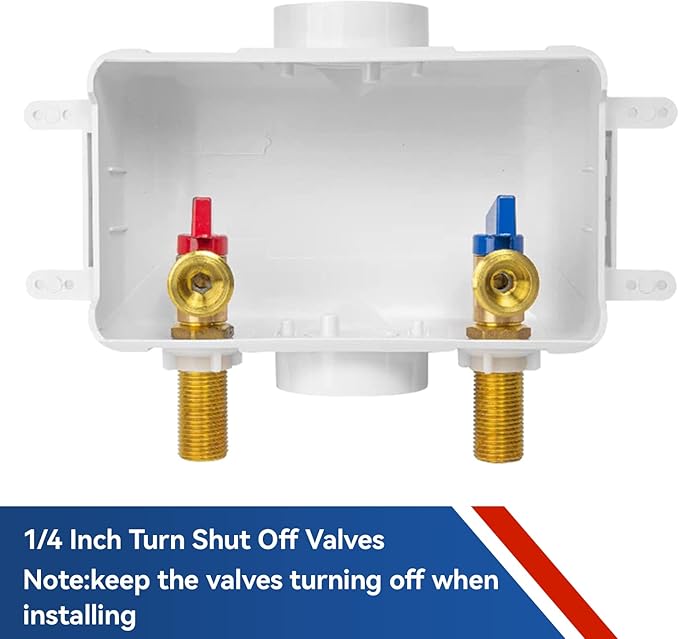 Washing Machine Outlet Box,1/2 Inch Sweat MIP x 3/4 Inch MHT Connection Laundry Outlet Boxes,Washer Plumbing Fittings Box with Center Drain