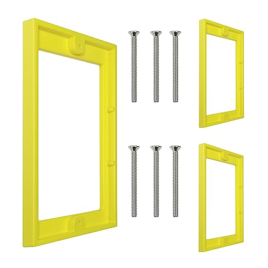 3 PCS 1/4" Single Gang Outlet Box Extenders with 6 Screws - Electrical Outlet Extender Receptacle Box Extenders for Electrical Outlet Switches, Yellow