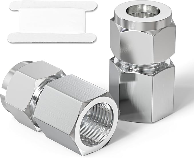 TAISHER 1PCS 304 Stainless Steel Compression Tube Pipe Fitting Connector, 1/2" Tube OD x 1/2" NPT Female Straight Adapter