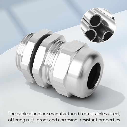 1pcs 1"NPT Stainless Steel Cable Gland, Metal Waterproof Cable Gland, Adjustable Cable Gland Protectors 18-25mm