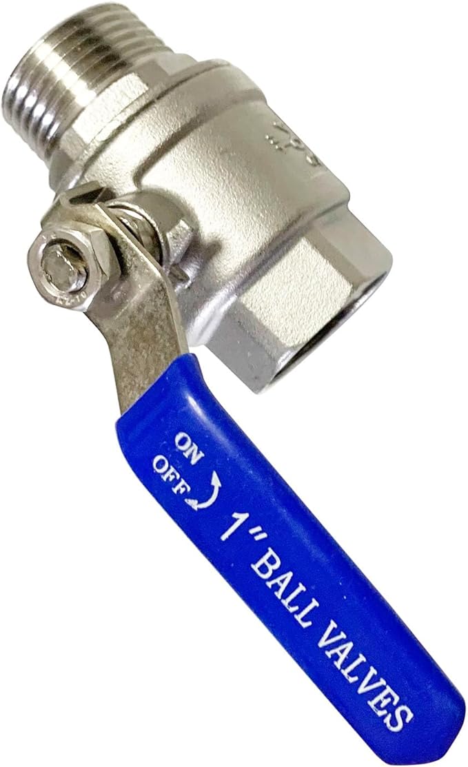 1" Male to Female Thread Full Port Ball Valves NPT 304 Stainless Steel for Water Oil Gas WOG1000 (Pack of 2)