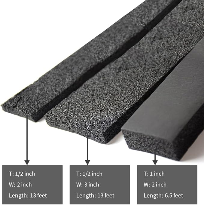 DOBTIM Pipe Insulation Foam Wrap Tape, Self Adhesive with High Resilience for Pipe Insulation Wrap 13 Ft x 3 Inch Wide x 1/2 Inch Thick