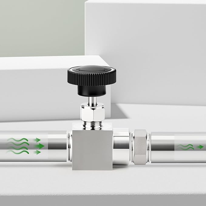TAISHER 1PCS 304 Stainless Steel Straight Needle Valve 1/2" NPT Male x 1/2" NPT Female For Flow Control Water Gas Oil With Nipple