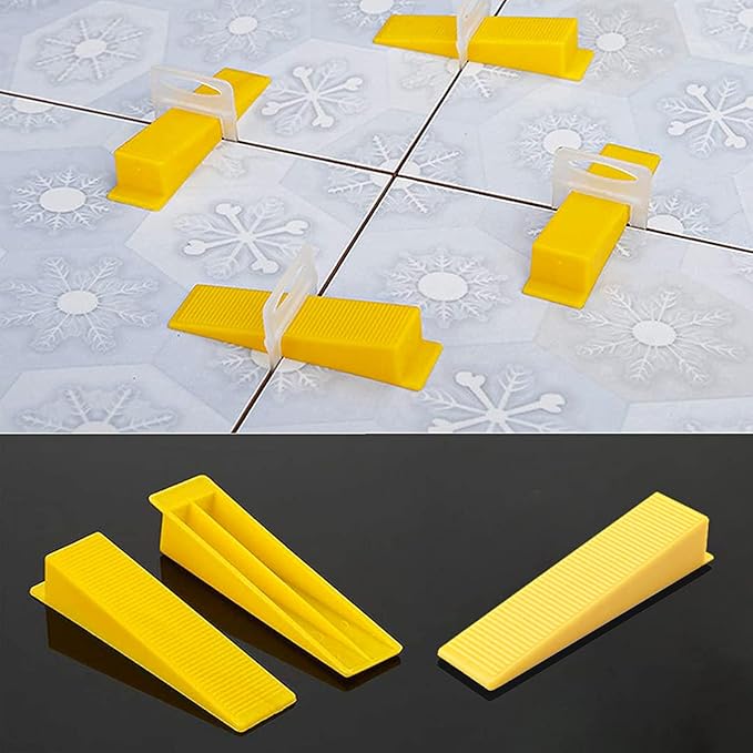 1/32 Inch Tile Leveling System Kit - 1500 Spacers & 300 Reusable Wedges with Floor Tiles Pliers - Professional Stone & Ceramic Tile Installation Tools(300+1500, 1/32)