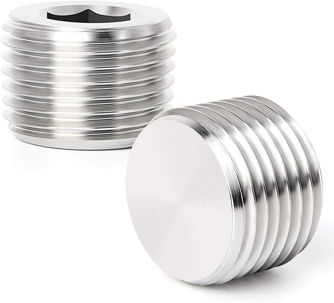 TAISHER 25PCS Stainless Steel Internal Hex Thread Socket Pipe Plug Fitting 1/8" 1/4" 3/8" 1/2" 3/4" NPT Male