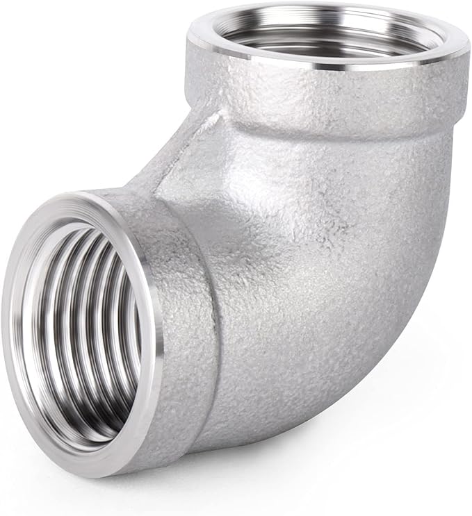 TAISHER 10PCS 304 Stainless Steel 90 Degree Elbow Fittings, 3/4 Inch NPT Female Pipe to 3/4 Inch NPT Female 304 Stainless Pipe Fitting