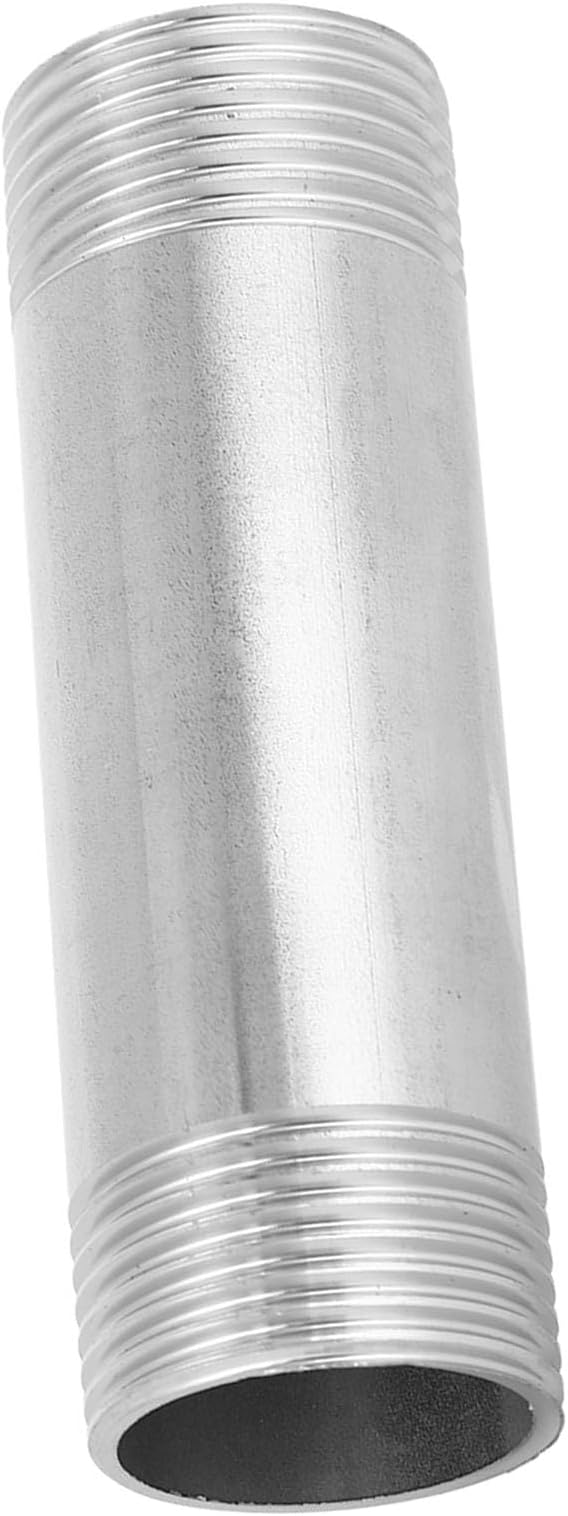 Pwshymi 304 Stainless Steel Nipple Threaded Pipe Connector Fittings for Pipeline Accessory