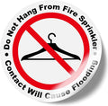 50 PCS Do Not Hang from Fire Sprinkler Sign,3 inch Super Adhesive Vinyl Stickers