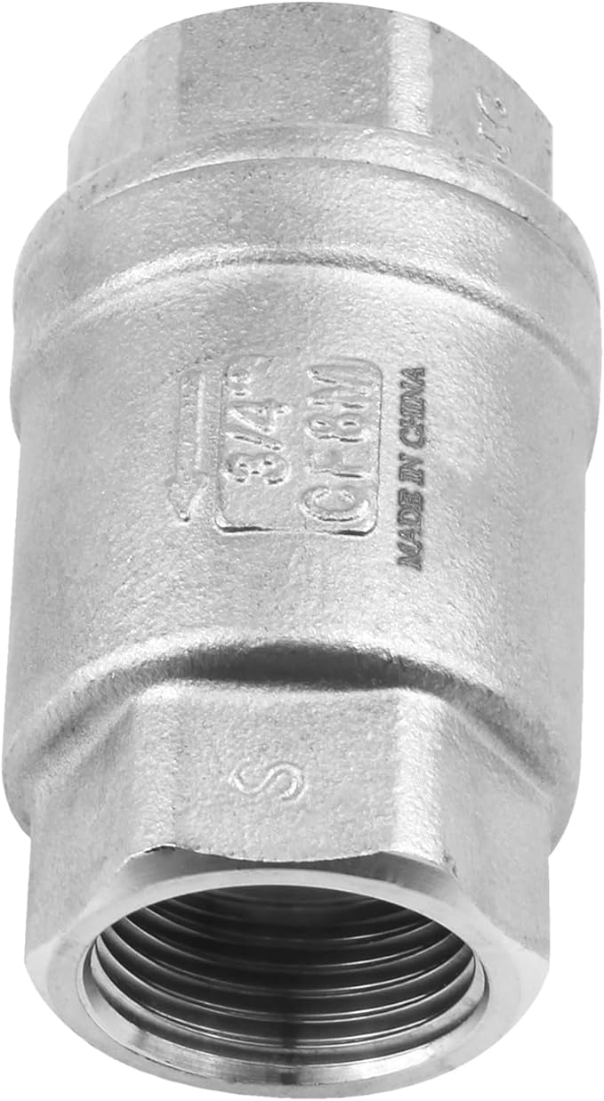 3/4 Inch Vertical Check Valve SUS304 Spring Loaded Check Valve in-line Low Cracking Pressure CF8M WOG 1000