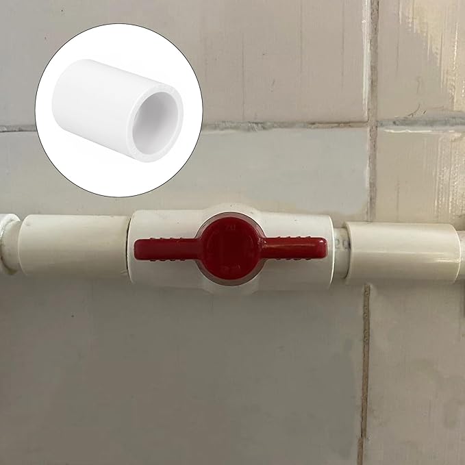 20 Pack 1/2" PVC Pipe Coupling Adapter Pipe Fitting Connector (Socket x Socket), Furniture Build Grade SCH40 1/2 Inch PVC Pipe Slip Socket Connectors for Home or Industrial Use, White