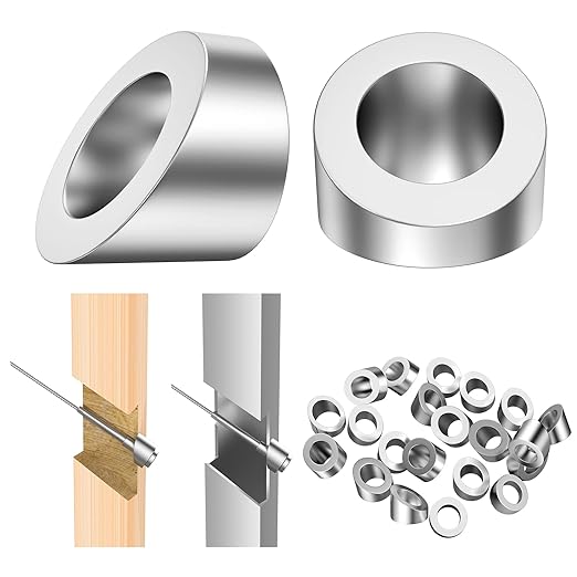BLIKA 20 Pack 5/16" ID Angle Washers for Cable Railing Posts, Stainless Steel 30 Degree Angle Beveled Washer for 1/8", 3/16" Invisible Cable Railing Hardware, Cable Railing Angled Washer