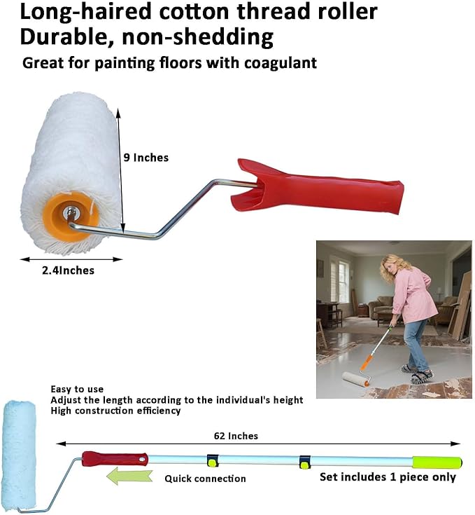 Self Leveling Concrete Epoxy Floor Tool Kit Spiked Roller for Self Leveling Epoxy Squeegee Garage Hard Floor Reconstruction