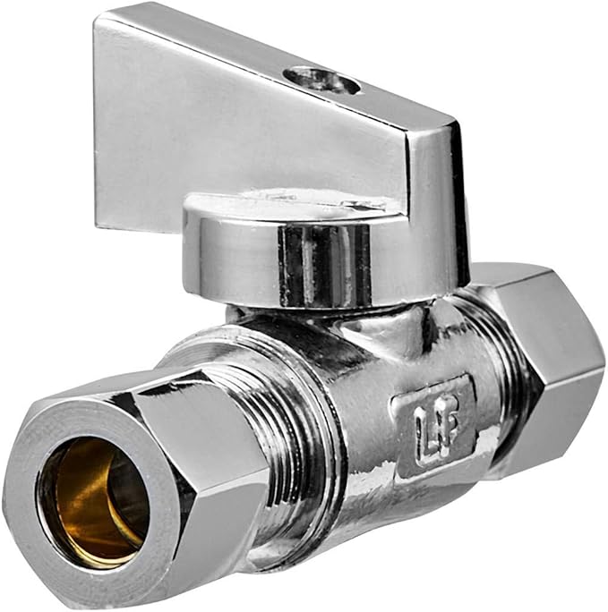 10 Pack Premium Brass 3/8" Compression x 3/8" Compression Angle Valve Quarter Turn Water Straight Angle Valve