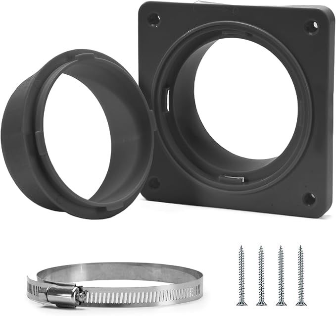VIWINVELA Dryer Vent Hose Connector Kit - Dryer Vent Wall Plate - Dryer Duct Connector Wall Vent with Quick Connect & Disconnect Dryer Dock Connector (Dryer Vent Connector - Black)