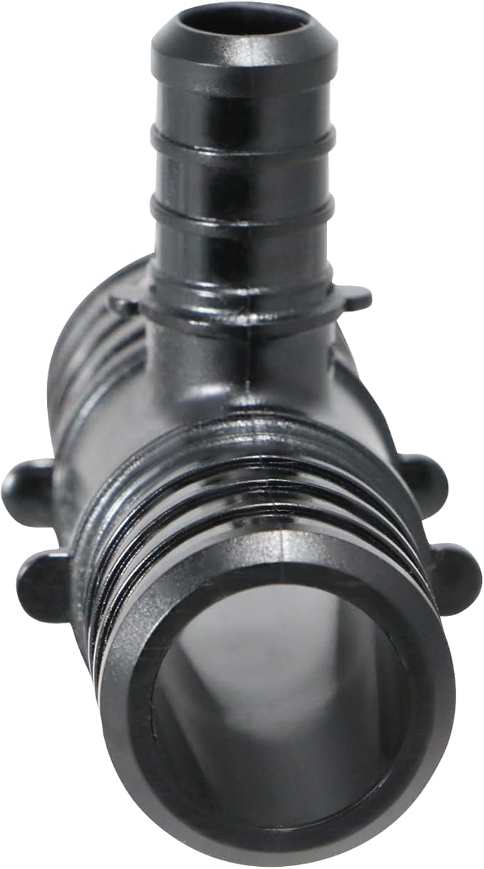 XFITTING Poly Pex B Barb Crimp 1 Inch X 1 Inch X 1/2 Inch Pex B Tee, Poly Alloy, 25 Pieces