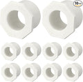10Pcs 1" x 1/2" PVC Reducer Bushing Fitting, SCH40 (Socket x Socket) Furniture Grade PVC Pipe Fitting, Reducer Bush Adapter for Home Sewer Plumbing, Industrial, Pipe Connection