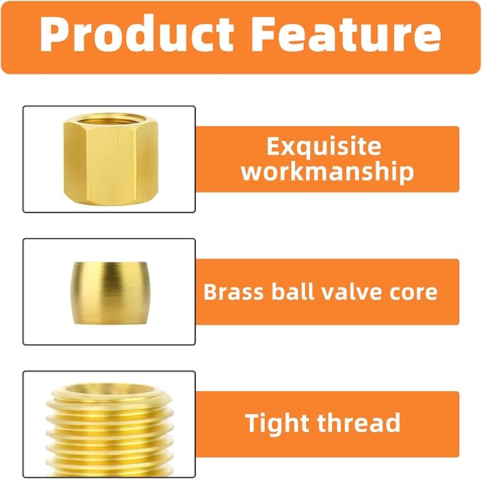 GASHER 2PCS Brass Compression Tube Pipe Fitting Connector, Tee，6mm x 6mm x 6mm Tube OD Connector