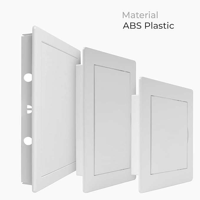 8x0 Inch White Access Panel – ABS Plastic Rectangular Wall & Ceiling Access Door for Plumbing Electrical HVAC – Easy Install Indoor Panel for Drywall Home Improvement and Maintenance