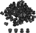 uxcell 7/32" Plastic Hole Plugs, 110Pcs Flush Type Panel Round Snap in Fastener Knockout Locking Plugs for Furniture Insert End Caps Panels, Black