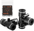1/2" OD Push to Connect Fittings – Air Line Tee Connectors, Quick Connect Pneumatic Fittings, Push Lock Air Hose Fittings for Compressor, Air Tools & Tubing (10 PCS)