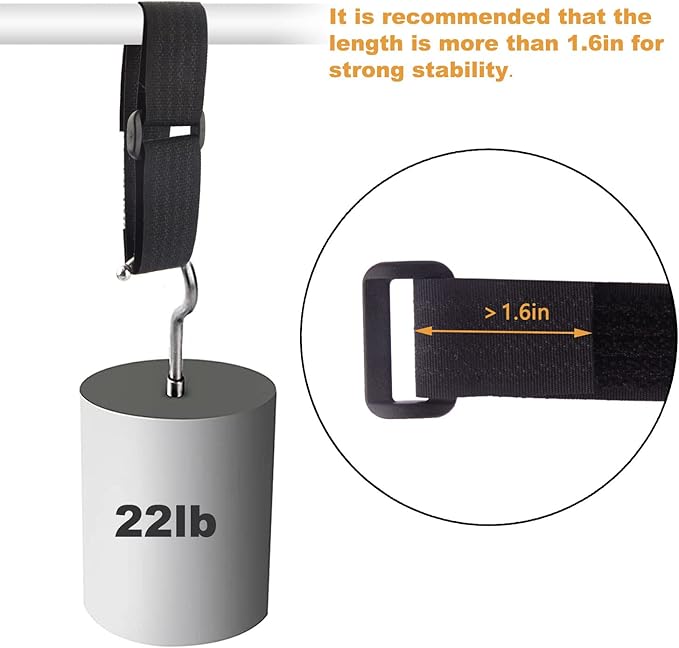32Ft x 1In Adjustable Cable Straps with Buckles, Free Cut Length, Black Reusable Fastening Cable Ties, Hook and Loop Securing Strap for Cable Tidy, Wire Management, Cord Organiser