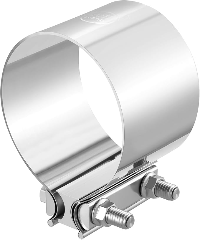 EVIL ENERGY 4.0 Inch Exhaust Clamp, Butt Joint Band Clamp Sleeve Coupler Stainless Steel for Pipes, Mufflers, Catalytic Converters 1PCS