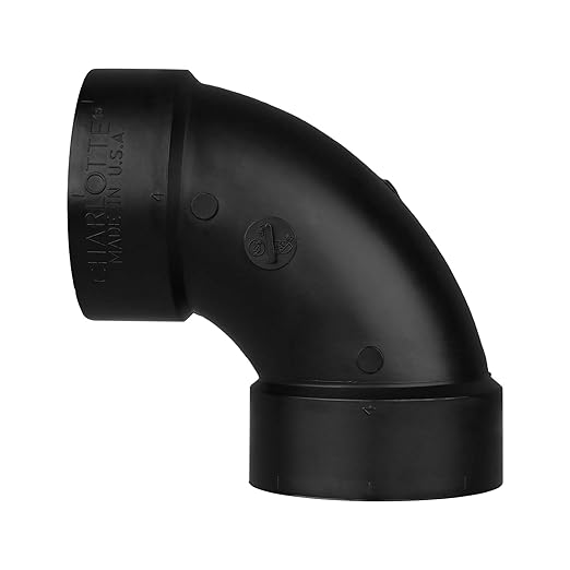 CHARLOTTE PIPE 4 DWV 1/4 Bend HUB X HUB DWV (Drain, Waste and Vent) (1 Unit Piece)