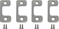 QCAA Solid Brass Deadbolt Strike Plate, Adjustable Jamb Plate, for Electronic Locks, Satin Nickel, 4 Pack, Made in Taiwan