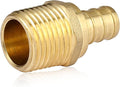 40-Pack HeSun PEX Fittings, 1/2" PEX x 1/2" Male NPT, 1/2 Inch Brass Crimp Male Adapter Fitting, ASTM F1807(PEX1807017-40)