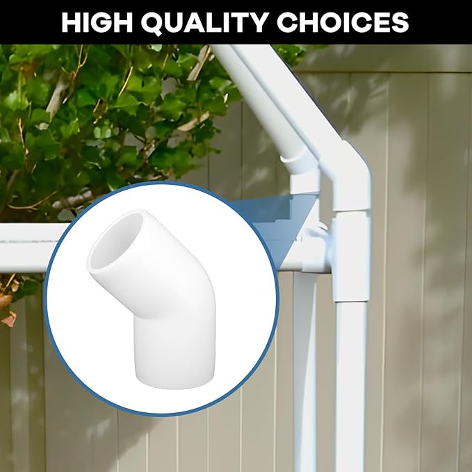 12-Pack 3/4 inch 45 Degree Elbow PVC Fitting, 2 Way Furniture Grade Pipe Connector for DIY PVC Shelf Building Furniture Greenhouse Garden Support Structure Frame
