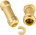 2-Pack Niikappu Pushfit Check Valve, 3/4-Inch Brass Plumbing Fittings Connect for PEX, Copper, CPVC, PE-RT Pipes, with Disconnect Clip(PF-VALVE063-2)