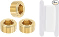 PATIKIL 3/4" NPT Male Pipe Plug Fitting, 3Pcs Brass Hex Counter Sunk Plug Brass Male Connector Socket for Closing the End of Pipe Industrial Machinery Fittings