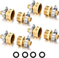 Garden Hose Repair Connector with Clamps Hose End Repair Kit, 1/2"Barb Garden Hose Fittings Male and Female brass garden hose ends (1/2"Barb-4 Set)