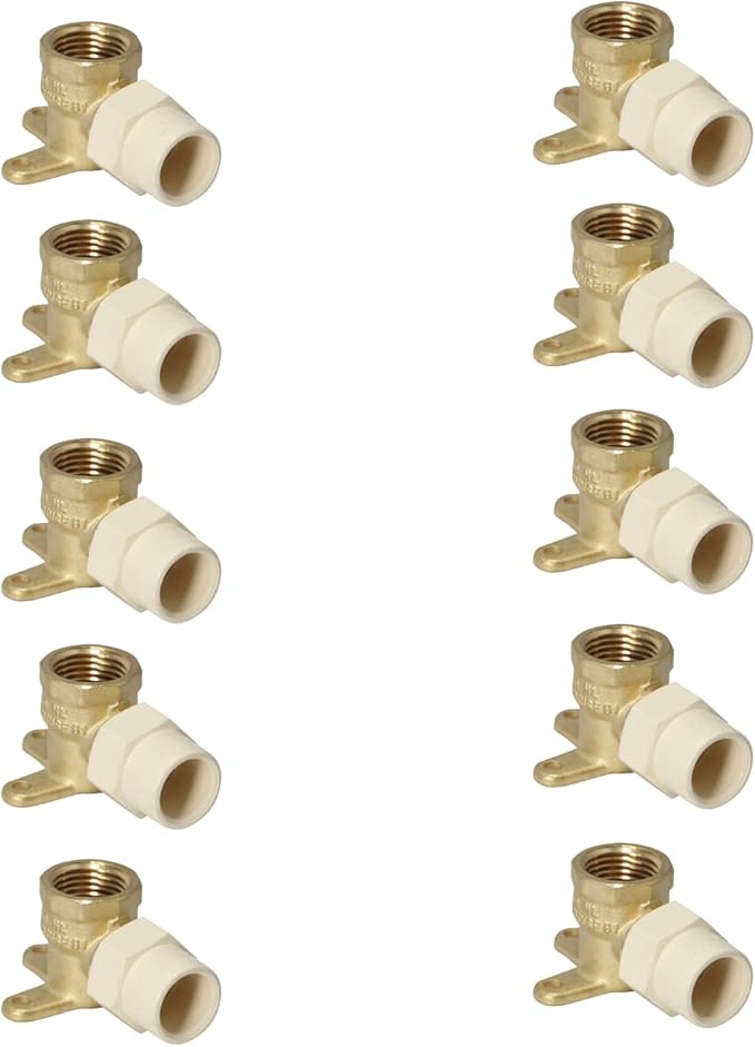 XFITTING 10 Pieces 1/2inch Female NPT x 1/2inch CPVC Drop Ear Elbow,