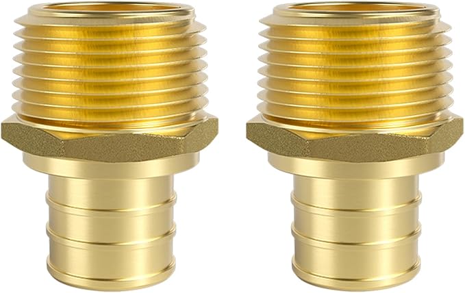 SUNGATOR 2-Pack 3/4" Pex Male Adapter, 3/4" PEX to 3/4" NPT, No Lead Brass, ASTM F1807