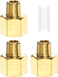PATIKIL Brass Pipe Fitting, 1Pcs 1/8" NPT Male to 1/4" NPT Female Pipe Reducer Adapter Extension Connectors Brass Fittings for Water Gas Refrigeration
