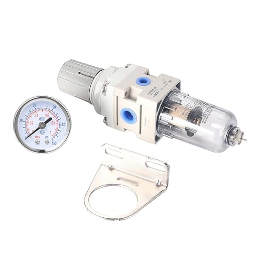 1/4 Inch NPT Air Filter Pressure Regulator, Water Separator Compressed Air Pressure Regulator for Compressor