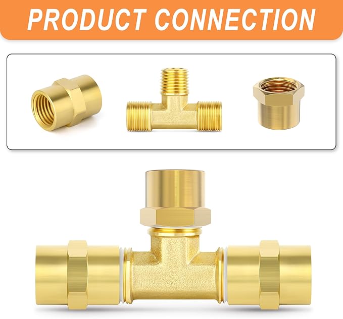 GASHER 1/8"NPT Brass Pipe Cap, NPT Female Thread Socket Pipe End Cap Plugs Fitting 2PCS