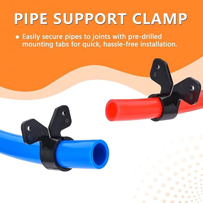 400-Pack HeSun 1" PEX Suspension Pipe Clamps, Black Butterfly Style, Fit for PEX, Copper, CPVC Pipe