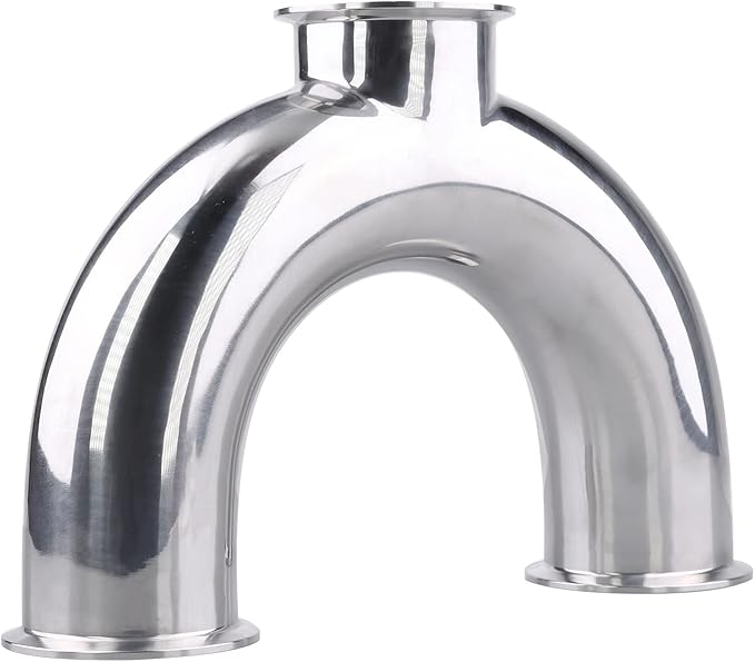 DERNORD 3 Way U Sanitary Ferrule Pipe Fittings Tri-Clamp Type Stainless Steel 304 (Pipe OD: 3 INCH)
